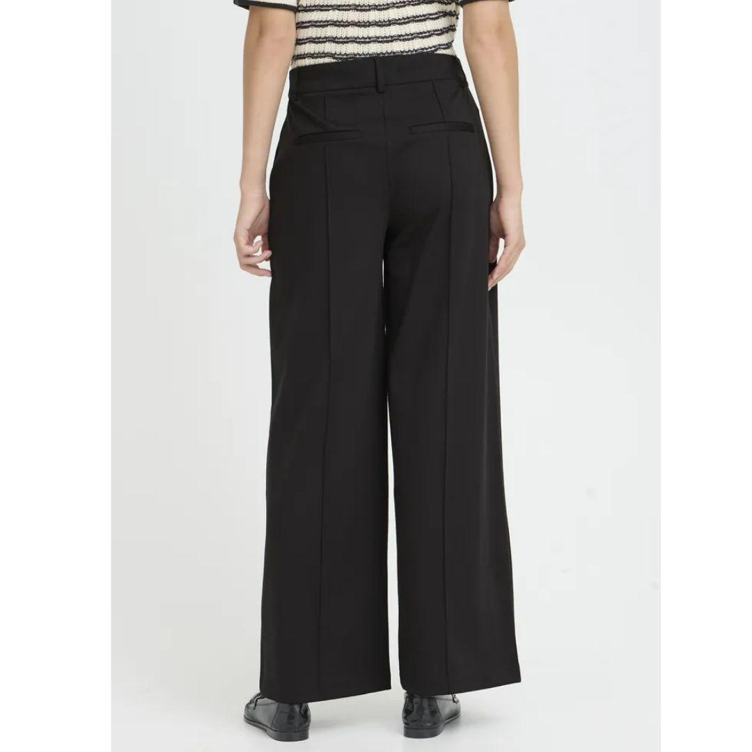 Kate Wide Seamed Trouser | Black