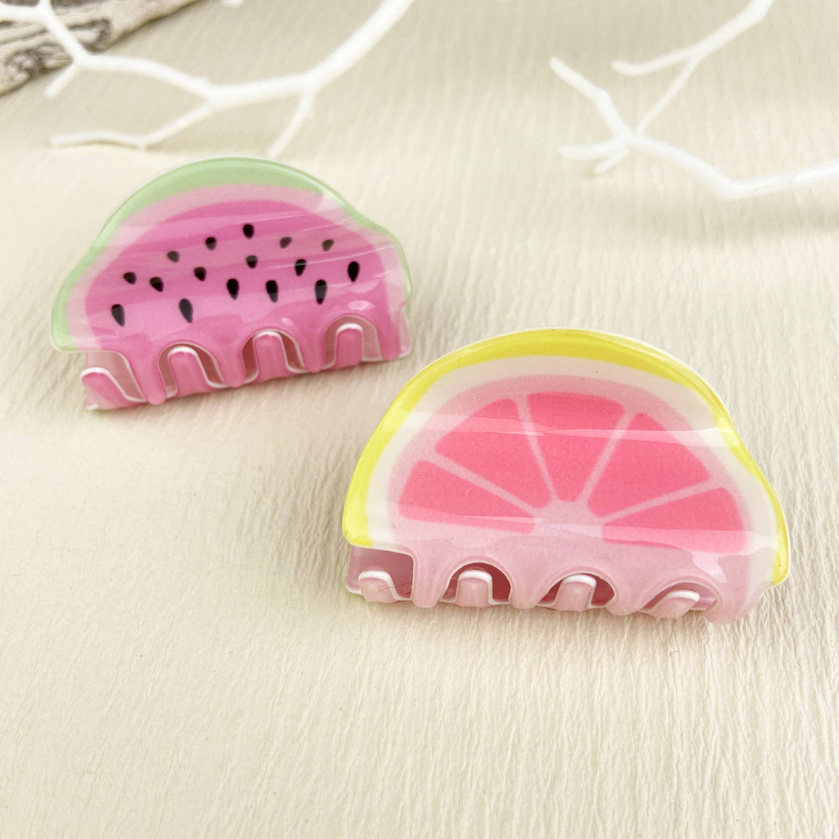 Fruit Rainbow Fun Hair Clip - Lemon