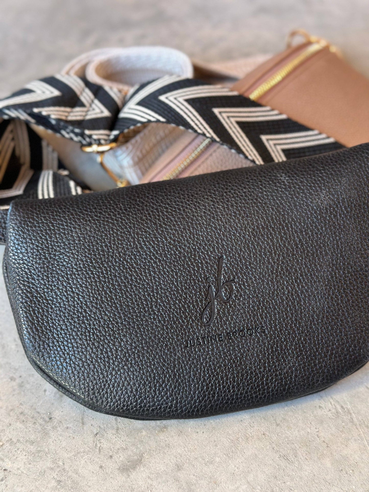 Justine Brooks Design - Black Chevron Bag Strap