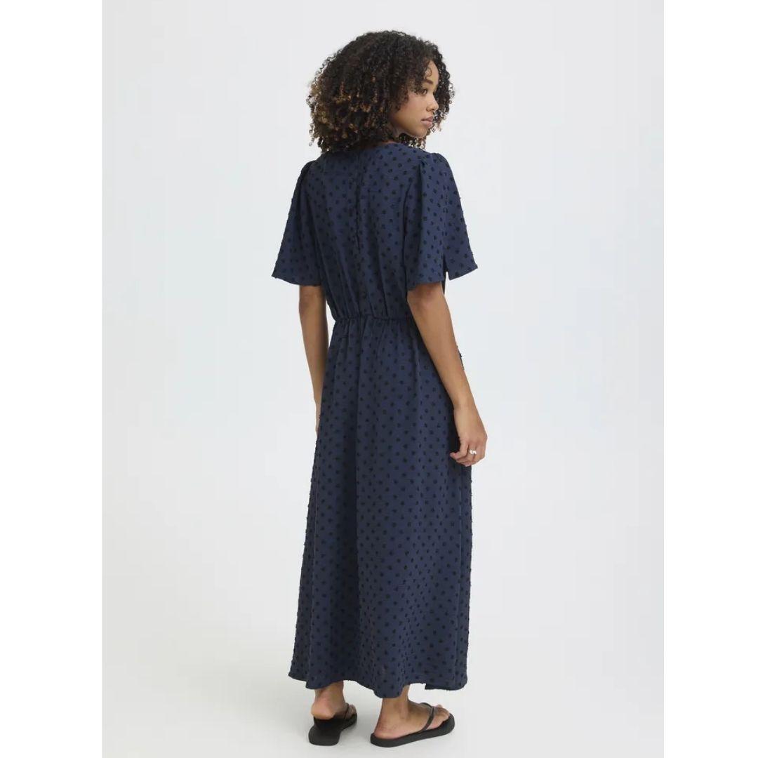 Zabby Dress - 20122959 - Navy Polka