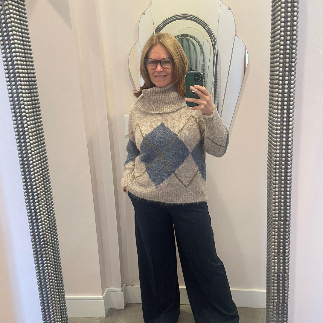 FRANSA Charleen Argyle Sweater | 20618567