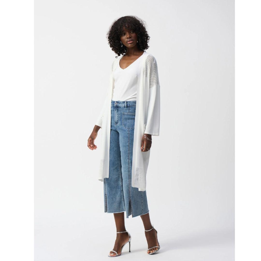 Culotte Jeans With Embellished Front Seam - 241903S25 - Vintage Blue