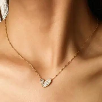 Love Origami Pavé Pendant Necklace
