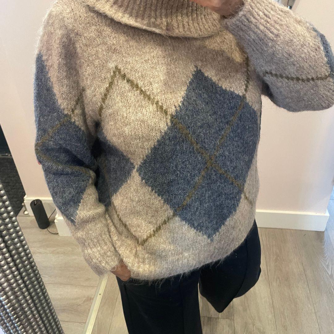 FRANSA Charleen Argyle Sweater | 20618567