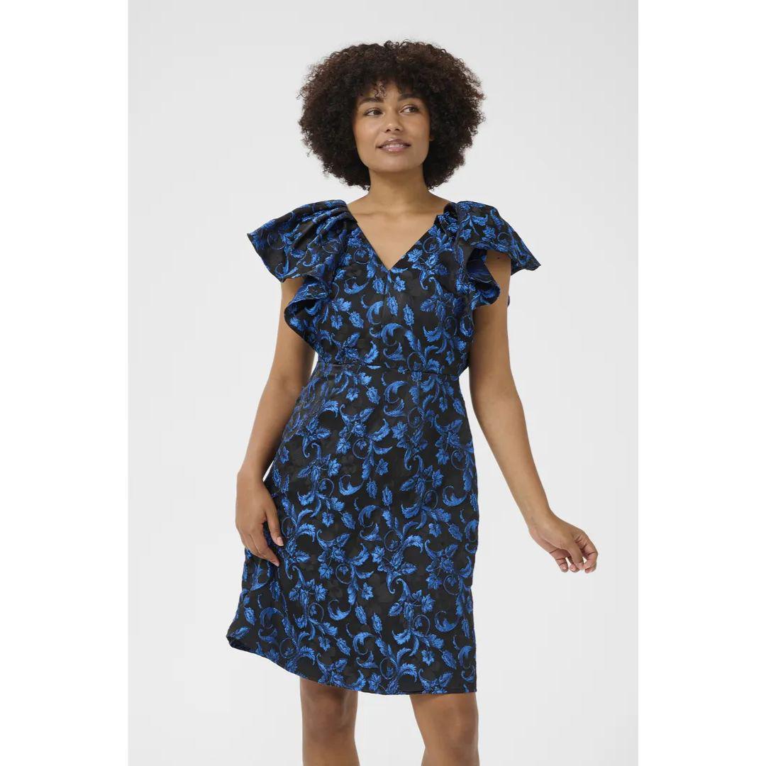 Astro Flounce Dress - Blue Flower