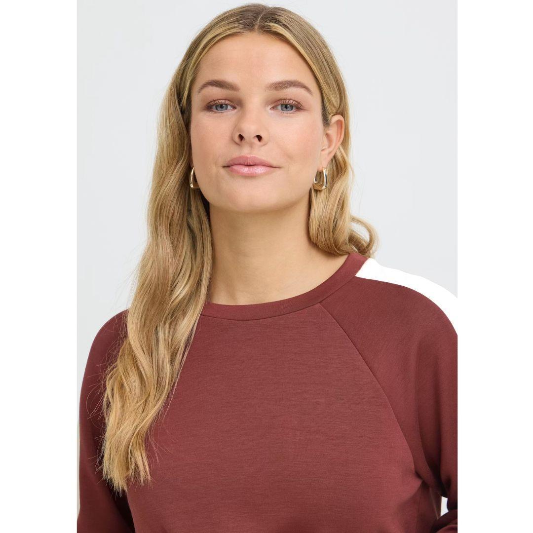 Aurora Stripe Travel Sweatshirt | Rum White Contrast