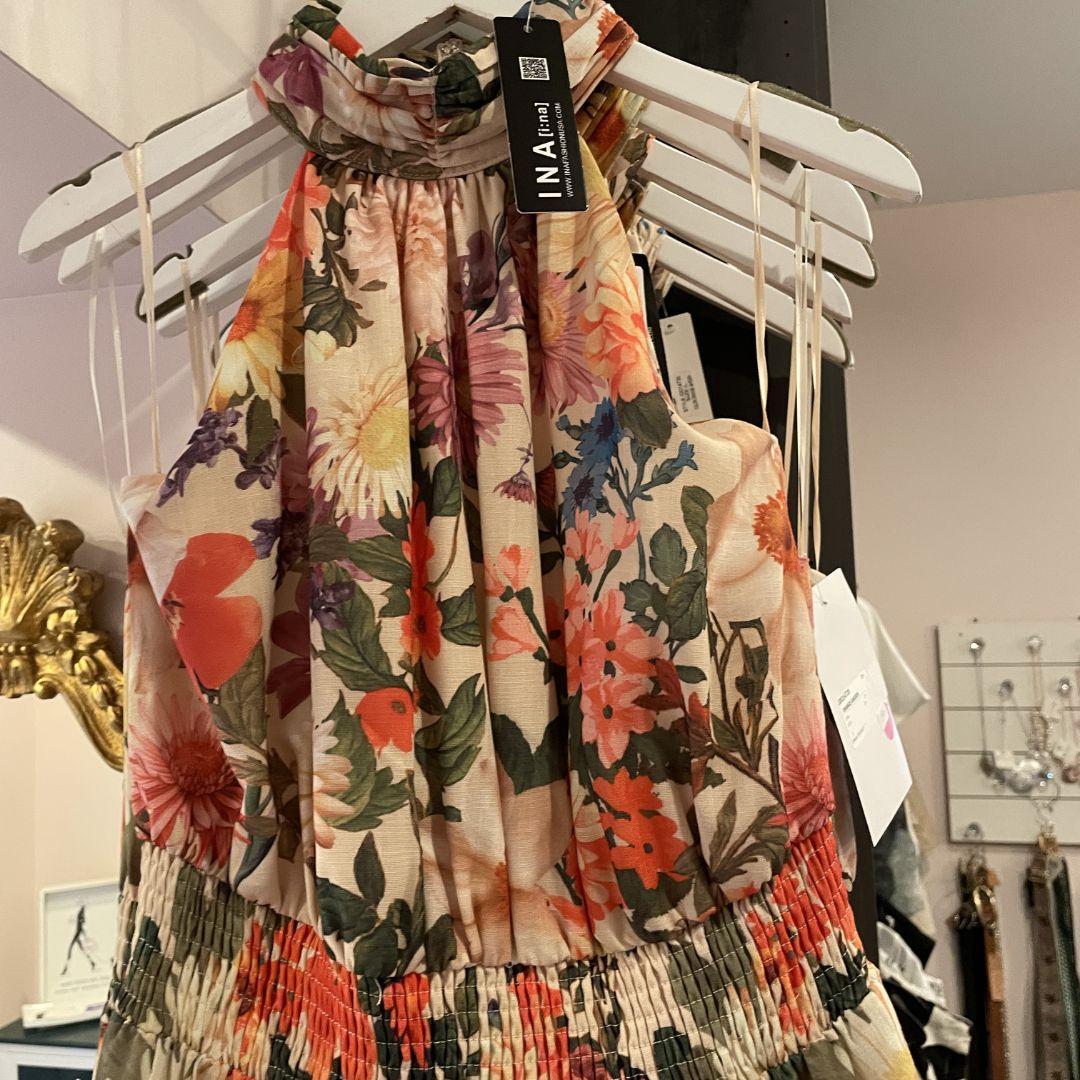 Romantic Floral Halter Dress - IDO14720 - Floral Garden