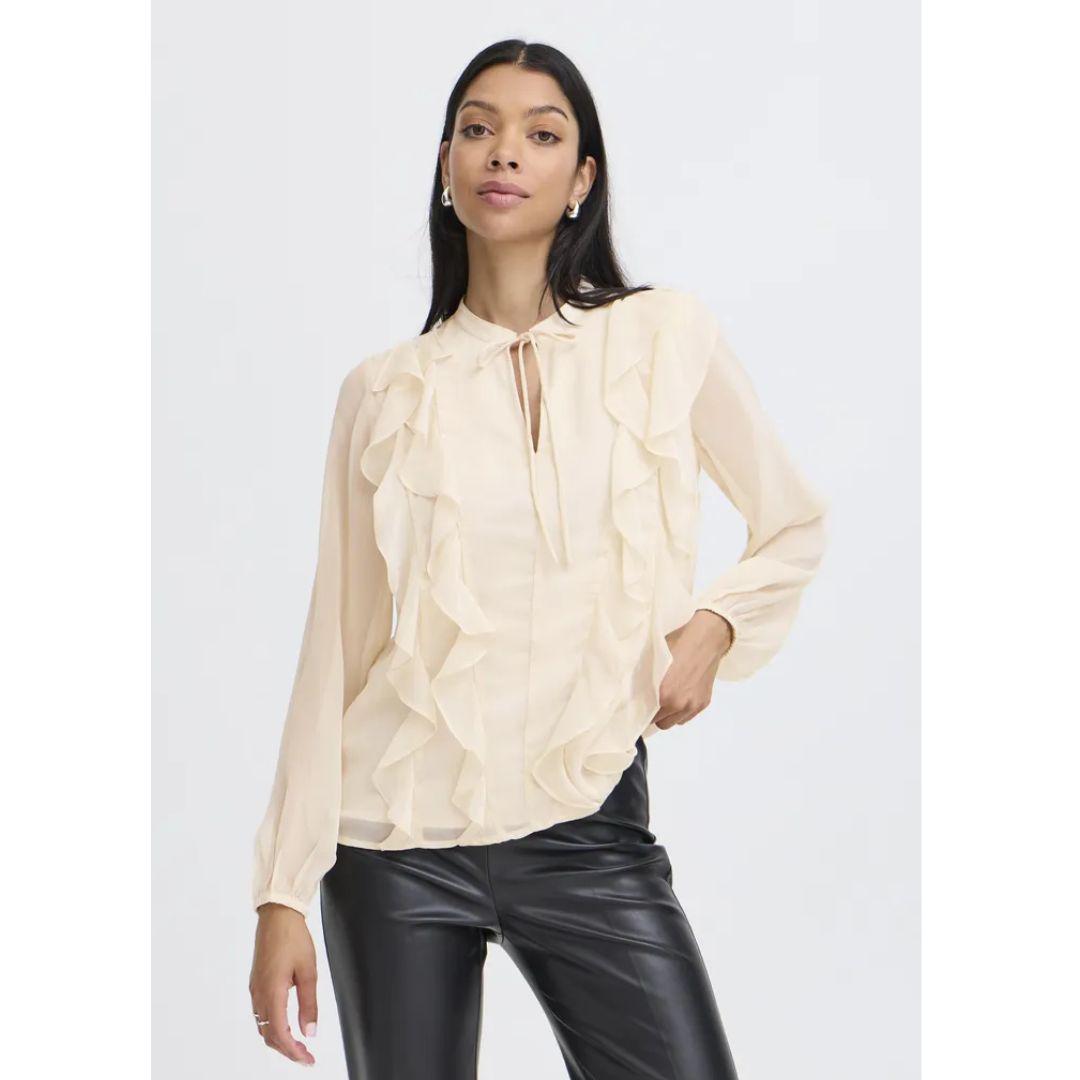 Gijo Frill Blouse | Oatmeal