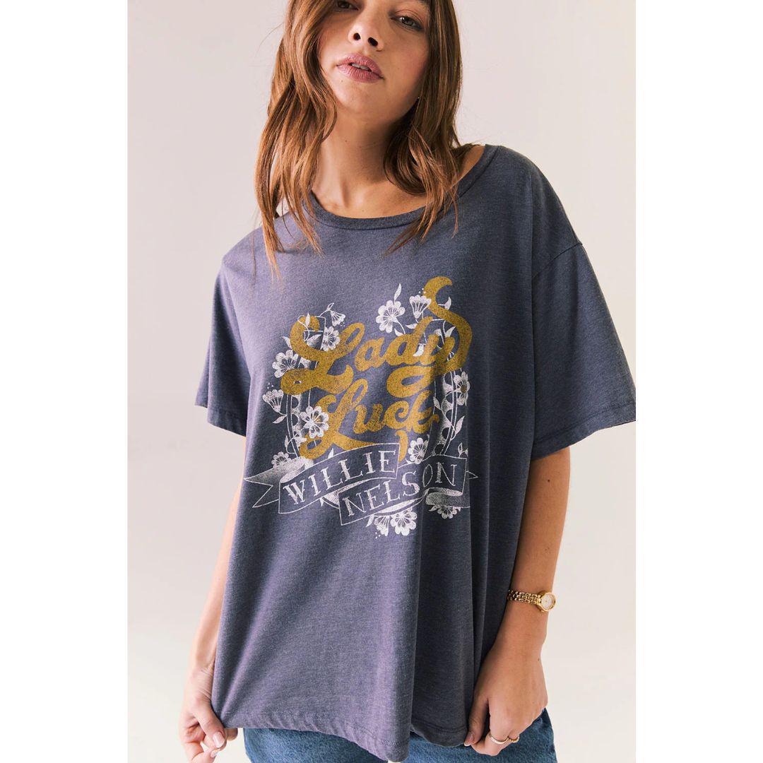 Willie Nelson Lady Luck Tee – Avalon Blue