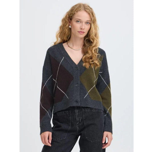 BYOUNG Osmilla Argyle Cardigan | 20819496 | Grey Multi