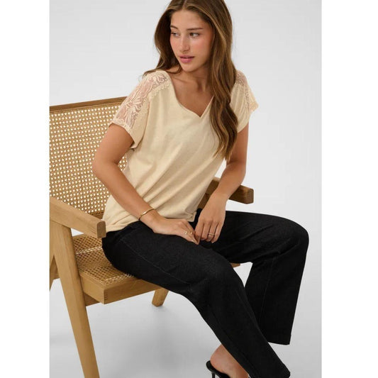 CREAM CLOTHING Tammi T-Shirt | 10615127 | Sand Melange