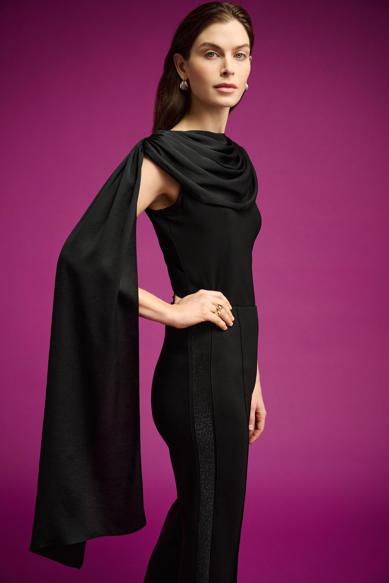 JOSEPH RIBKOFF Scarf Collar Fitted Top | 264113