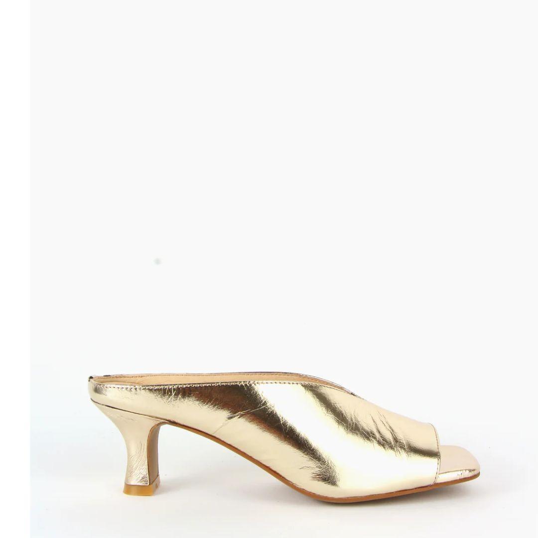 Ursola Gold Foil Mule Sandal