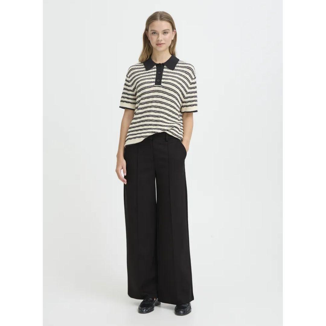 Kate Wide Seamed Trouser | Black