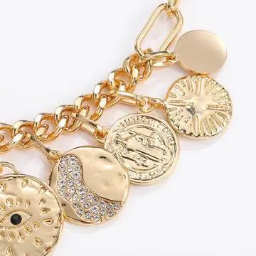 Celestial Multi Charm  Paperclip Necklace