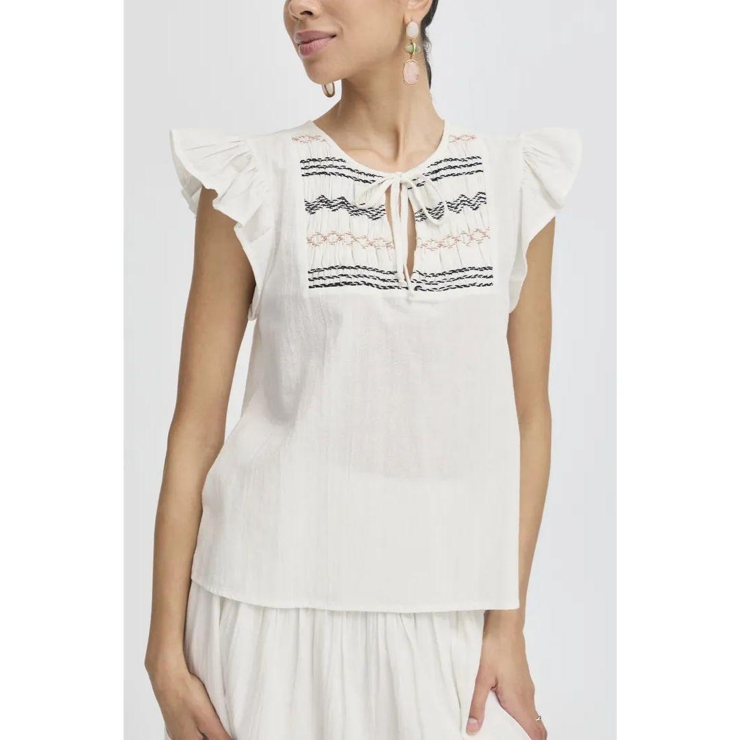 Ipalie Ruffle Blouse - 20816783 - Marshmallow