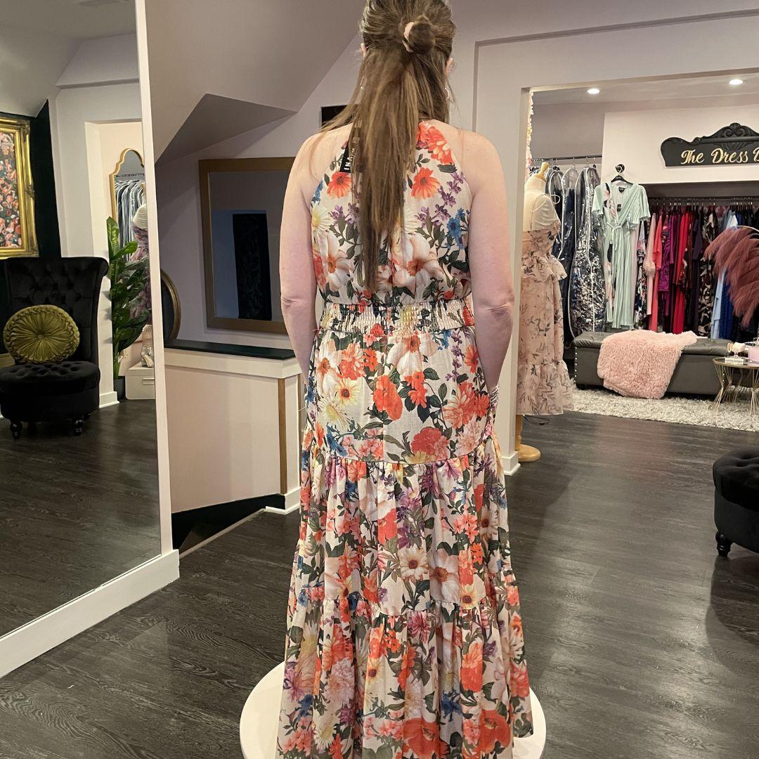 Romantic Floral Halter Dress - IDO14720 - Floral Garden