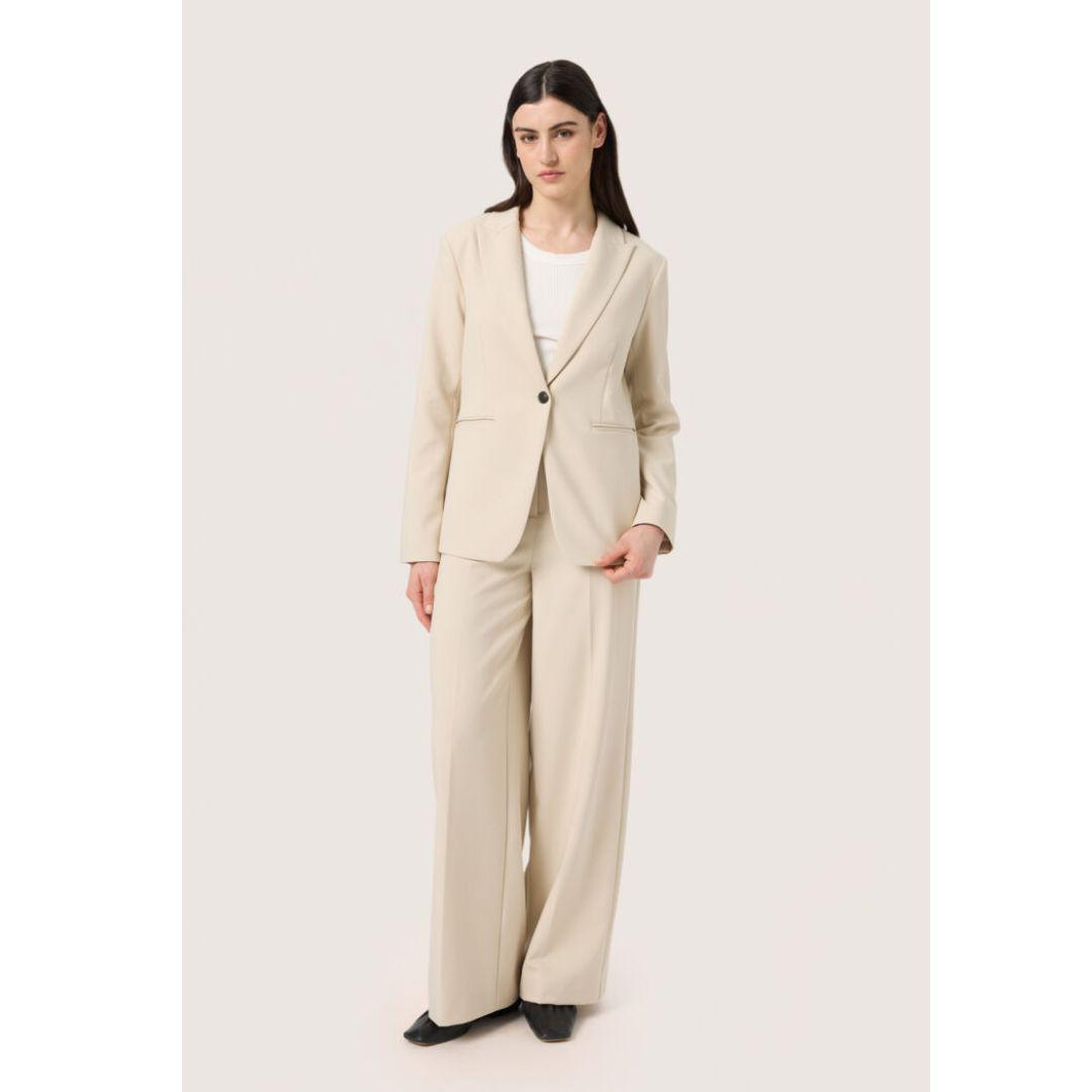 Corinne Wide Leg Pants - Oatmeal