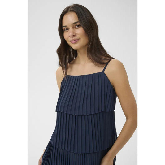 Kiera Plisse Dress | Midnight Marine