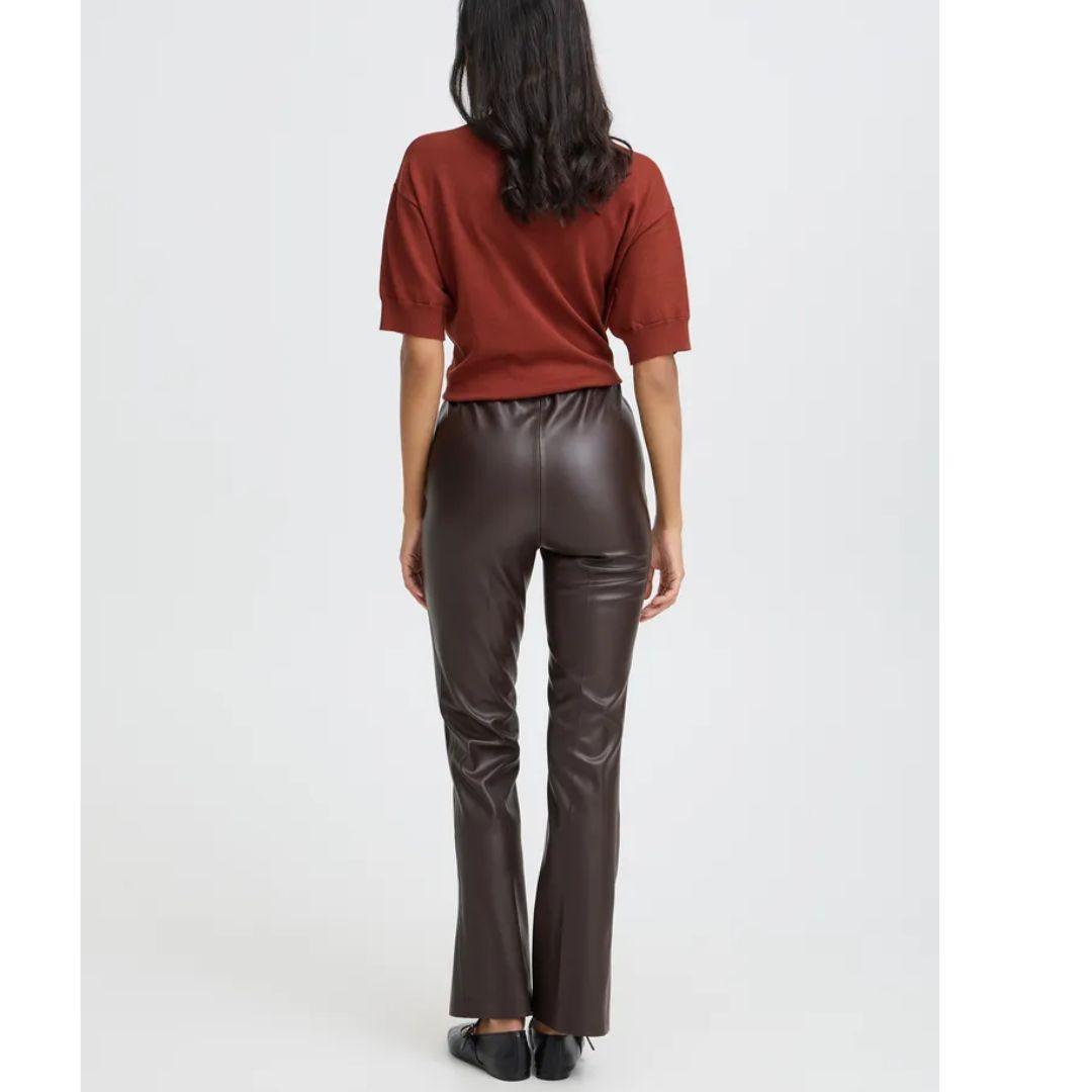 BYOUNG Daja Faux Leather Flare Pants | 20819556 | Java