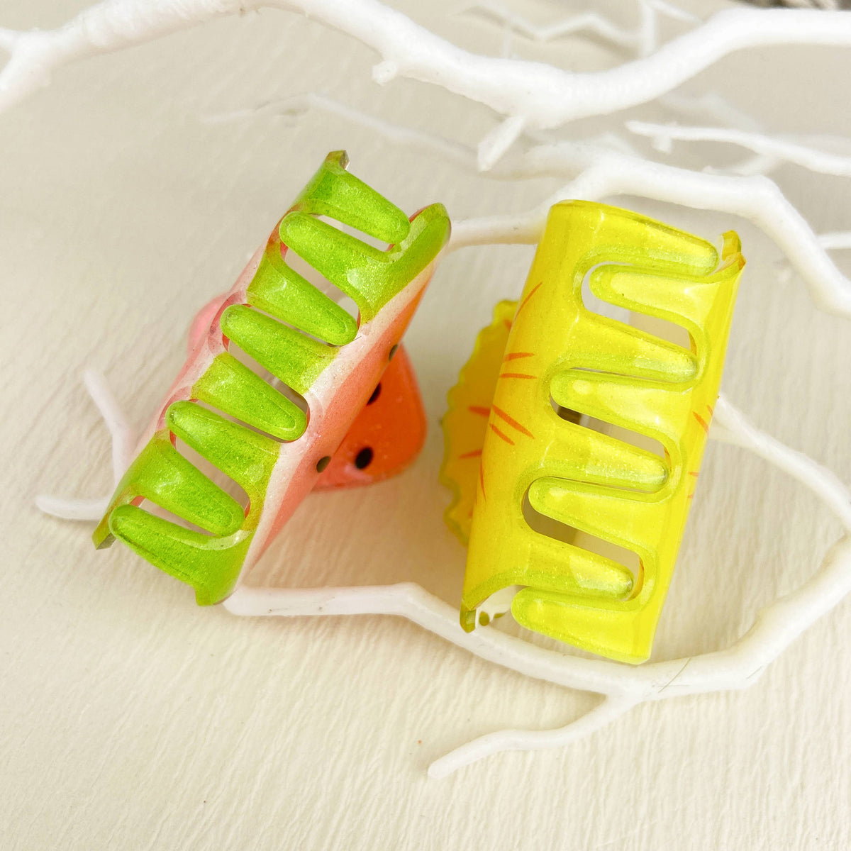 Fruit Rainbow Fun Hair Clip - Lemon