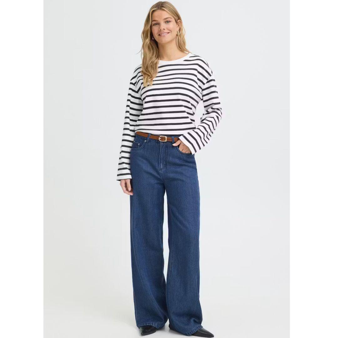 Bree Long Sleeve Top | Navy Stripe