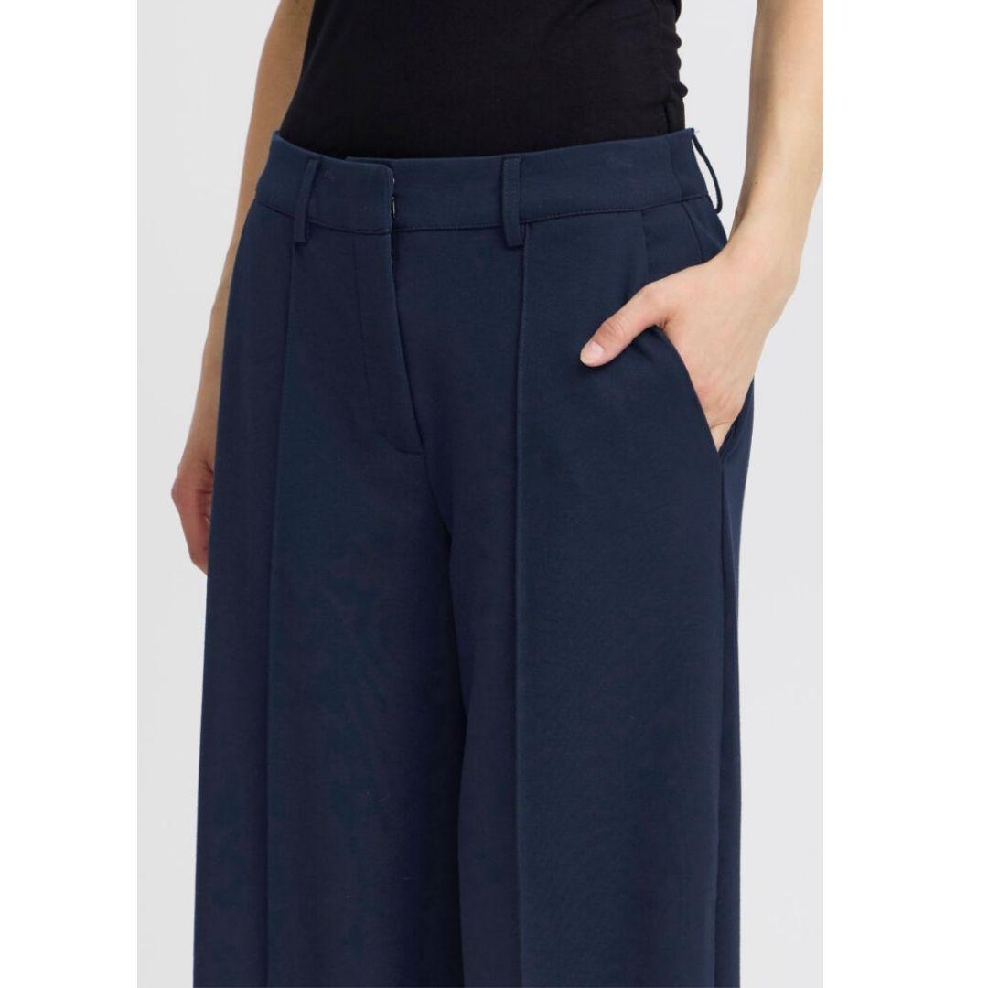 Kate Wide Seamed Trouser | Total Eclipse