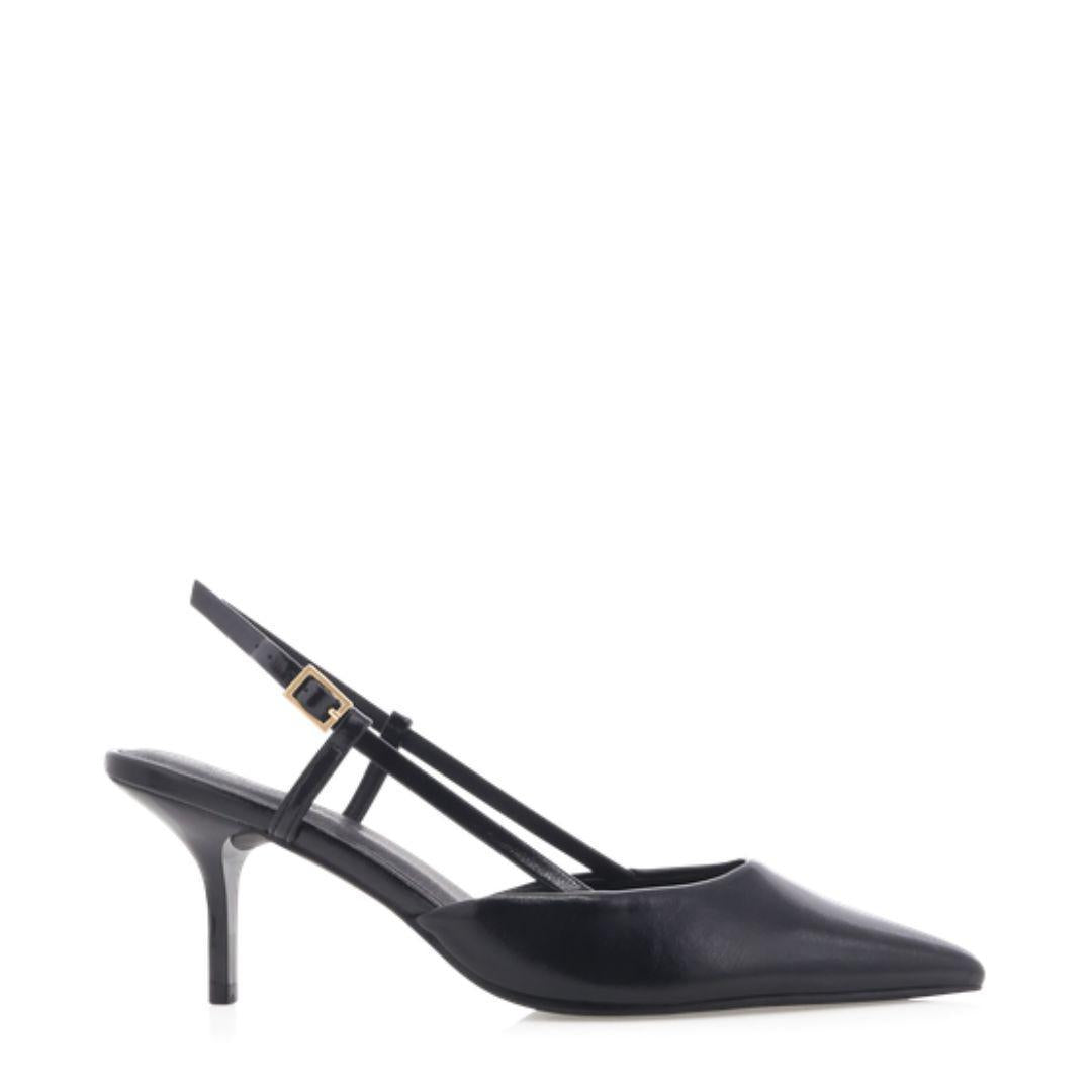 Yasira Slingback Heels | Black Patent
