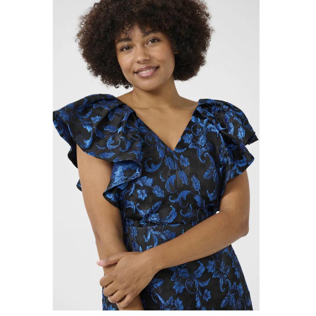 Astro Flounce Dress - Blue Flower