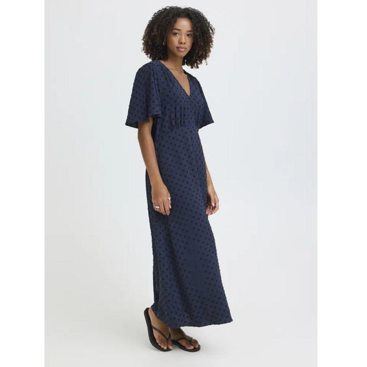 Zabby Dress - 20122959 - Navy Polka