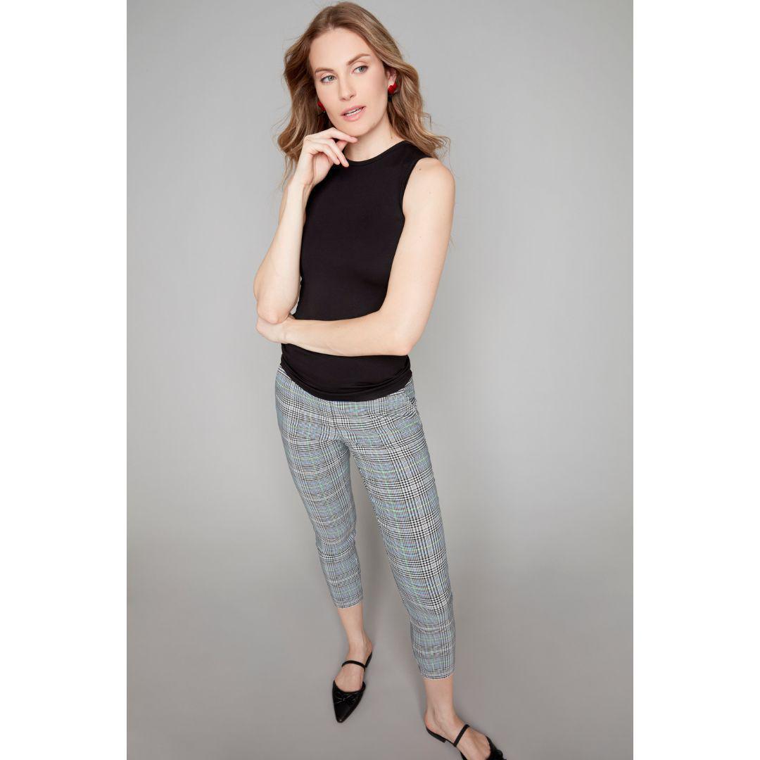 Gwyneth Crop Techno Pant - 256021 - Neon Plaid