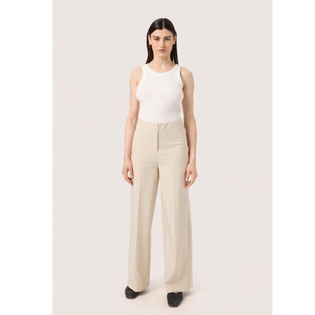Corinne Wide Leg Pants - Oatmeal