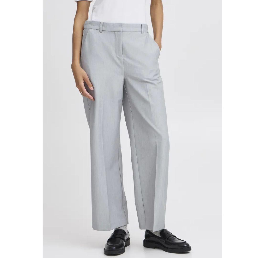Danta Wide Leg Crop Pants - 20815027 - Grey
