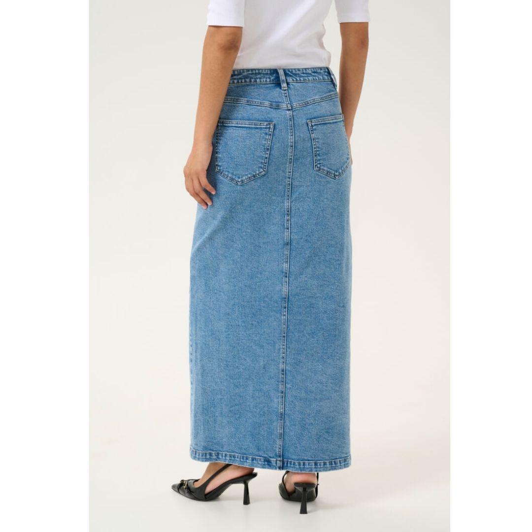 Throa Denim Skirt - 10509351 - Medium Blue