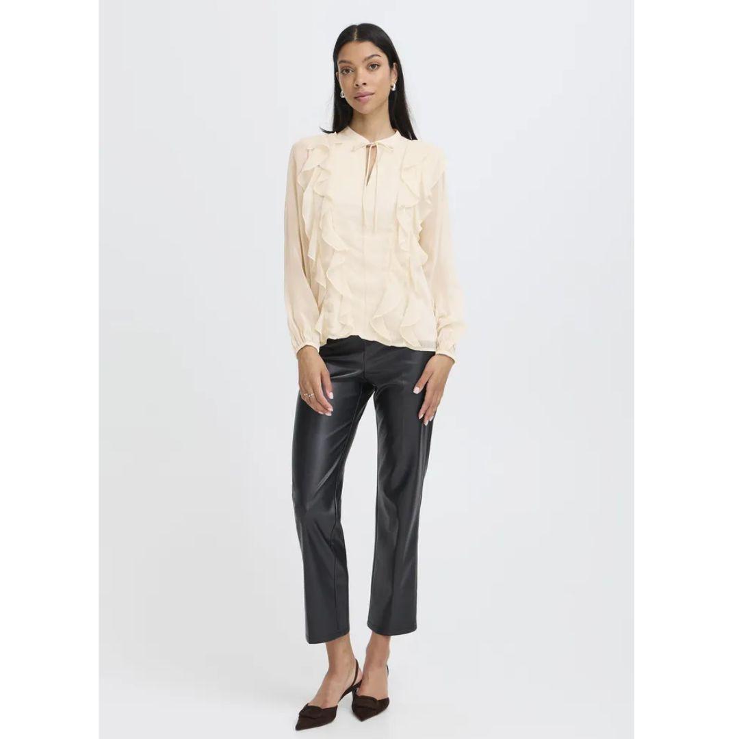 Gijo Frill Blouse | Oatmeal