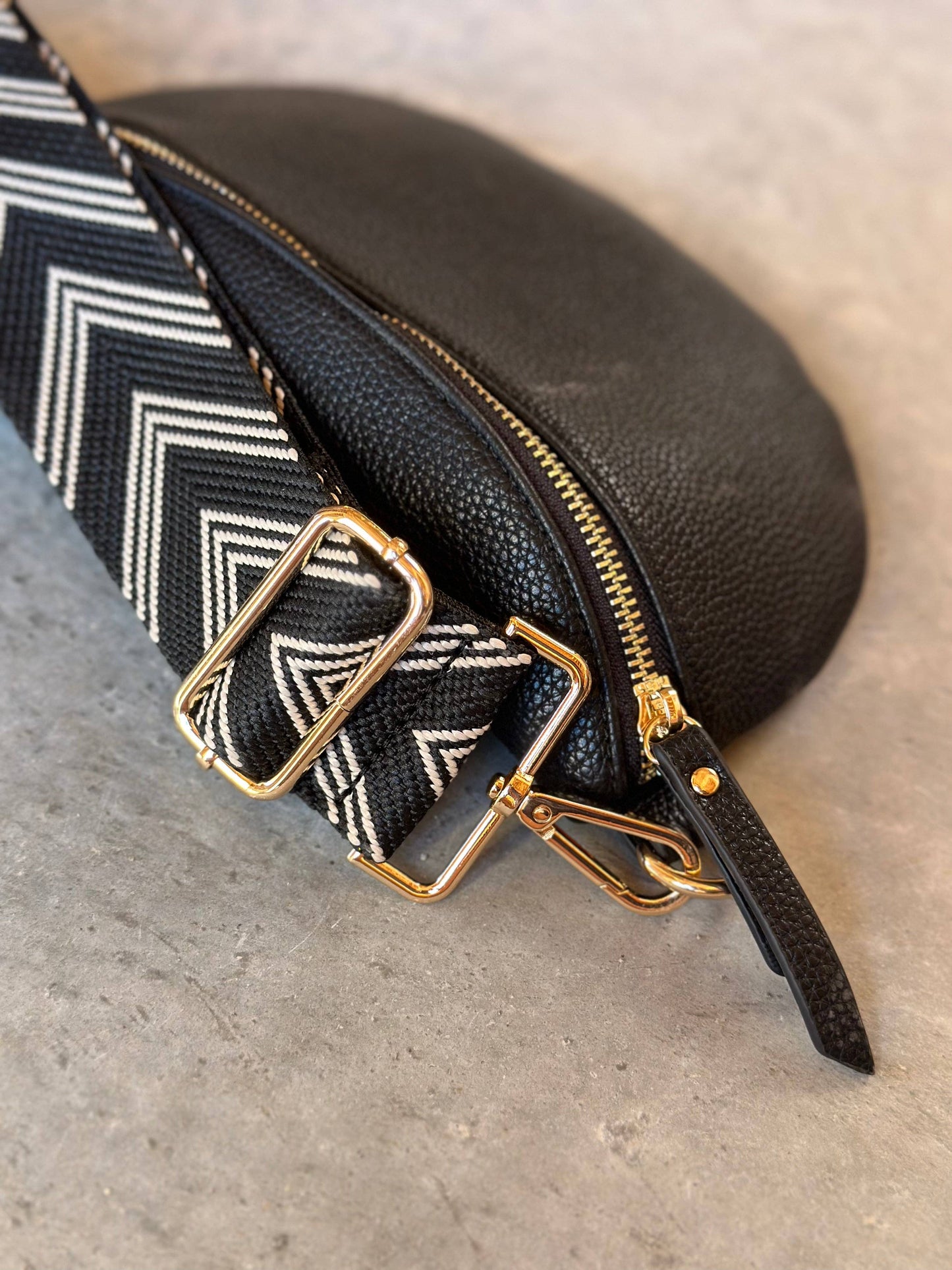 Justine Brooks Design - Black Chevron Bag Strap