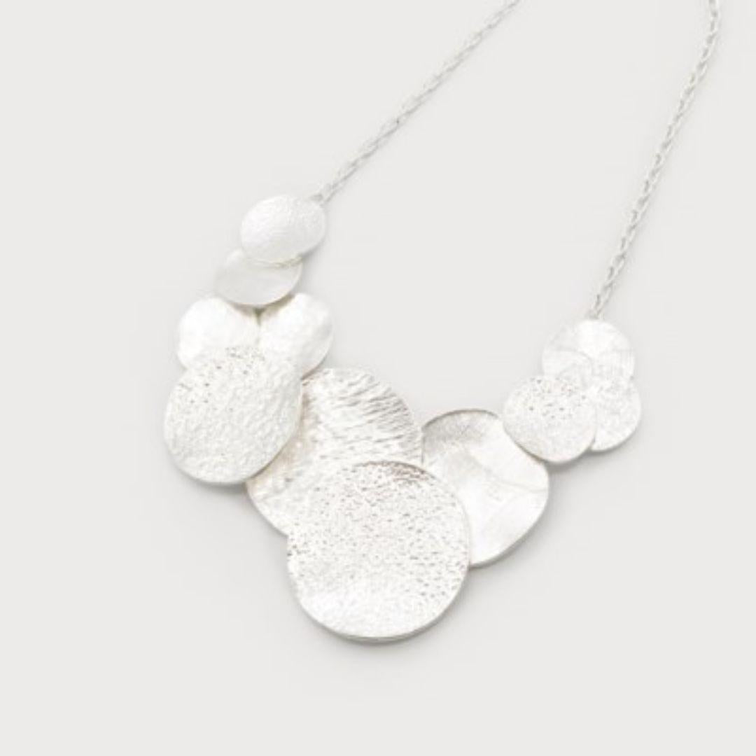 Textured Disc Necklace - 1724