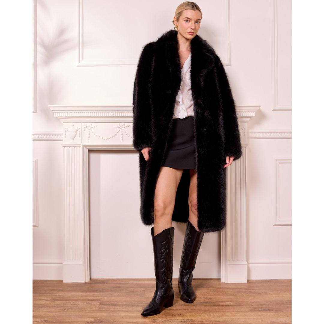 Snowbrook Faux Fur Coat | M039051 | Black