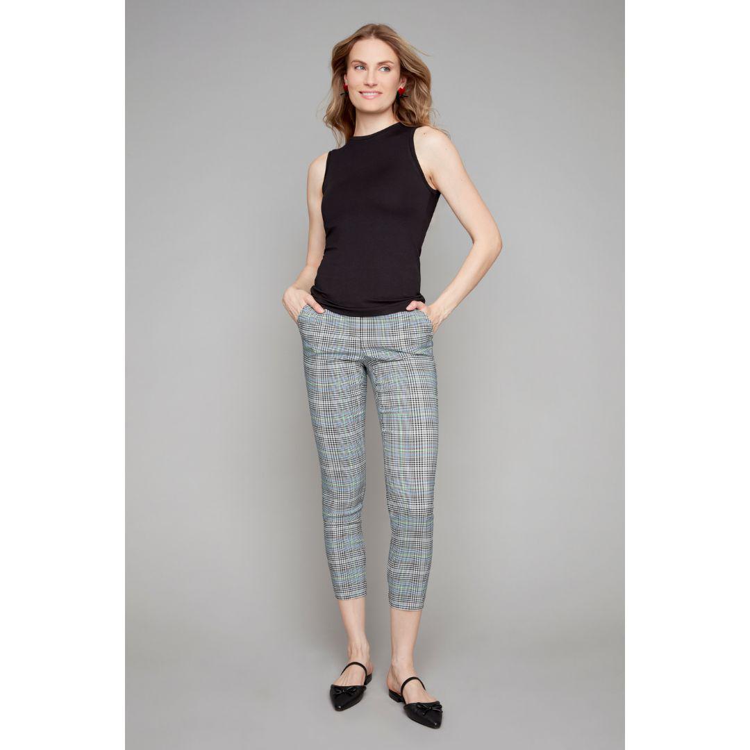 Gwyneth Crop Techno Pant - 256021 - Neon Plaid