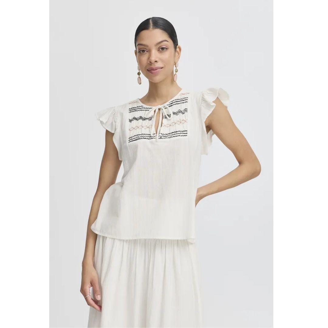 Ipalie Ruffle Blouse - 20816783 - Marshmallow