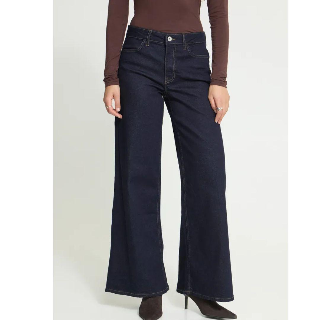 ICHI Wiggy Wide Leg Stretch Denim | 20119022 | Dark