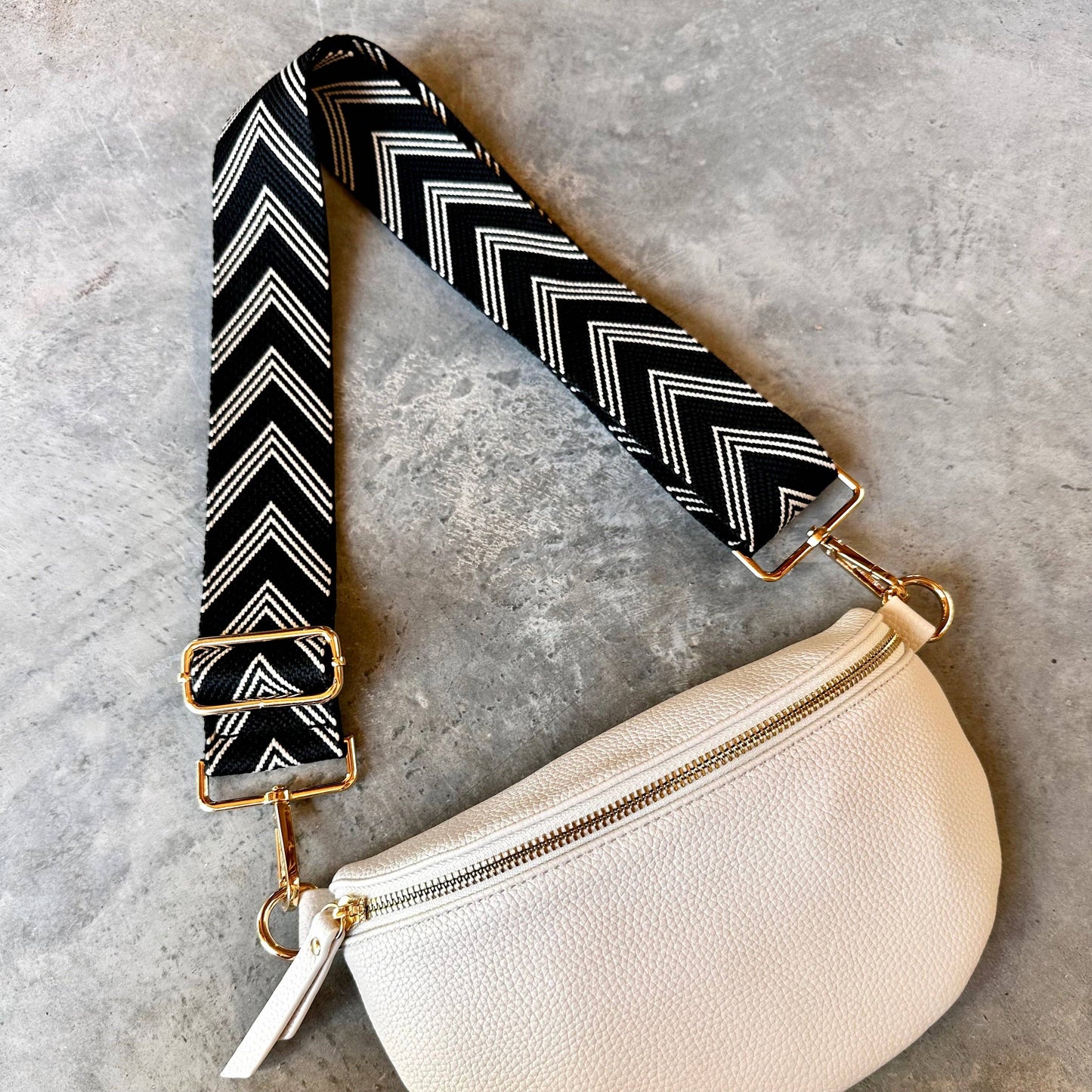 Justine Brooks Design - Black Chevron Bag Strap
