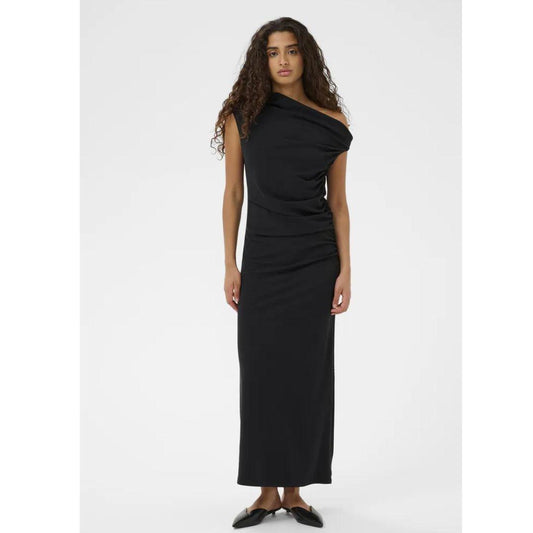 Eirlys Asymmetrical Shoulder Dress - 30408855 - Black