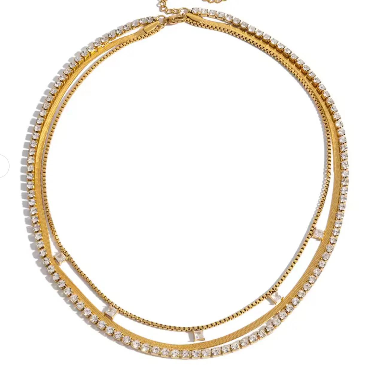 Stevie Triple Chain Necklace