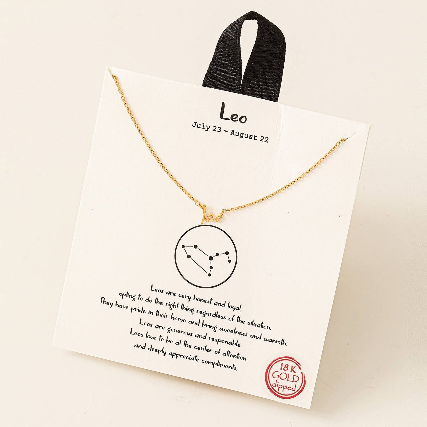 Handwritten Leo Constellation Pendant Necklace - Gold