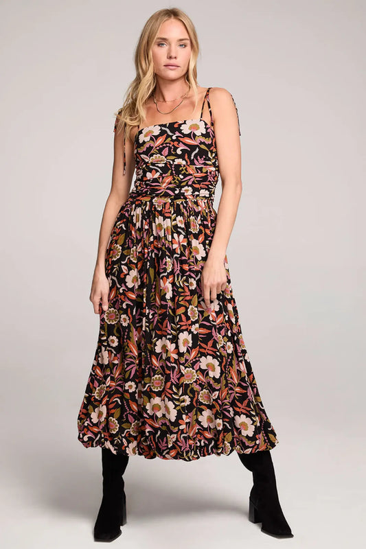 Calysta Floral Print Midi Dress - Multi